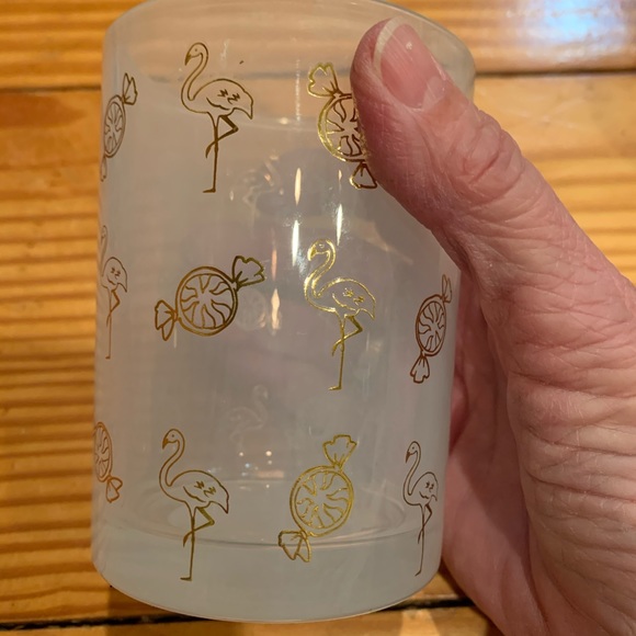 Sonoma Other - Flamingo & Peppermint & clear Votive/Candle Holder